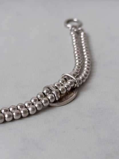 Vintage 925 ball rails with oval disc bracelet