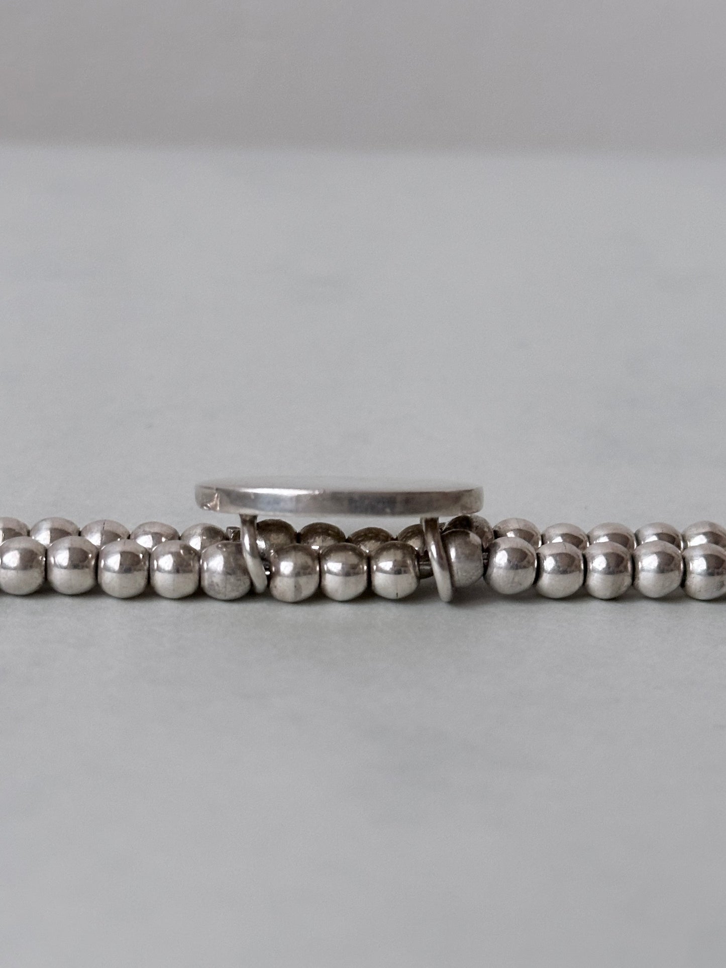 Vintage 925 ball rails with oval disc bracelet