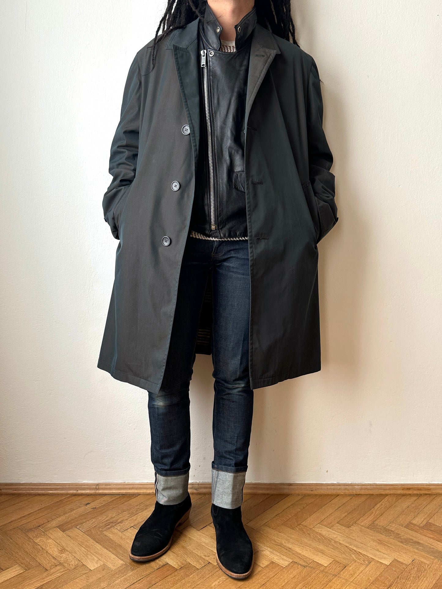 1980s Italian Iridescent waterproof coat