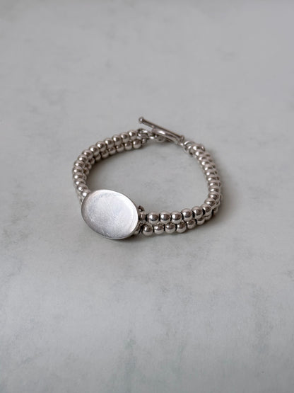 Vintage 925 ball rails with oval disc bracelet
