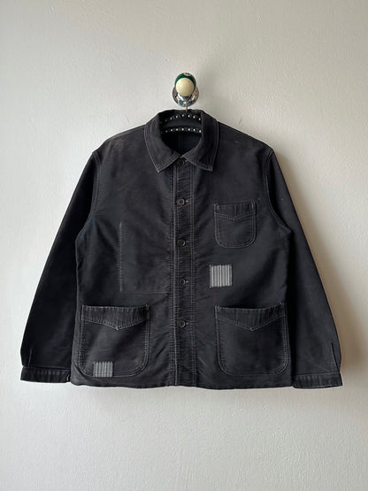 1950s Le Mont St Michel Black moleskin jacket