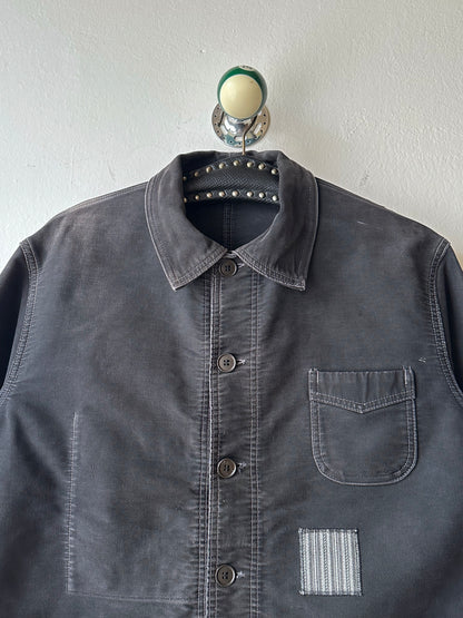 1950s Le Mont St Michel Black moleskin jacket