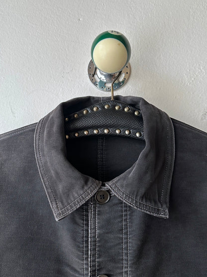 1950s Le Mont St Michel Black moleskin jacket