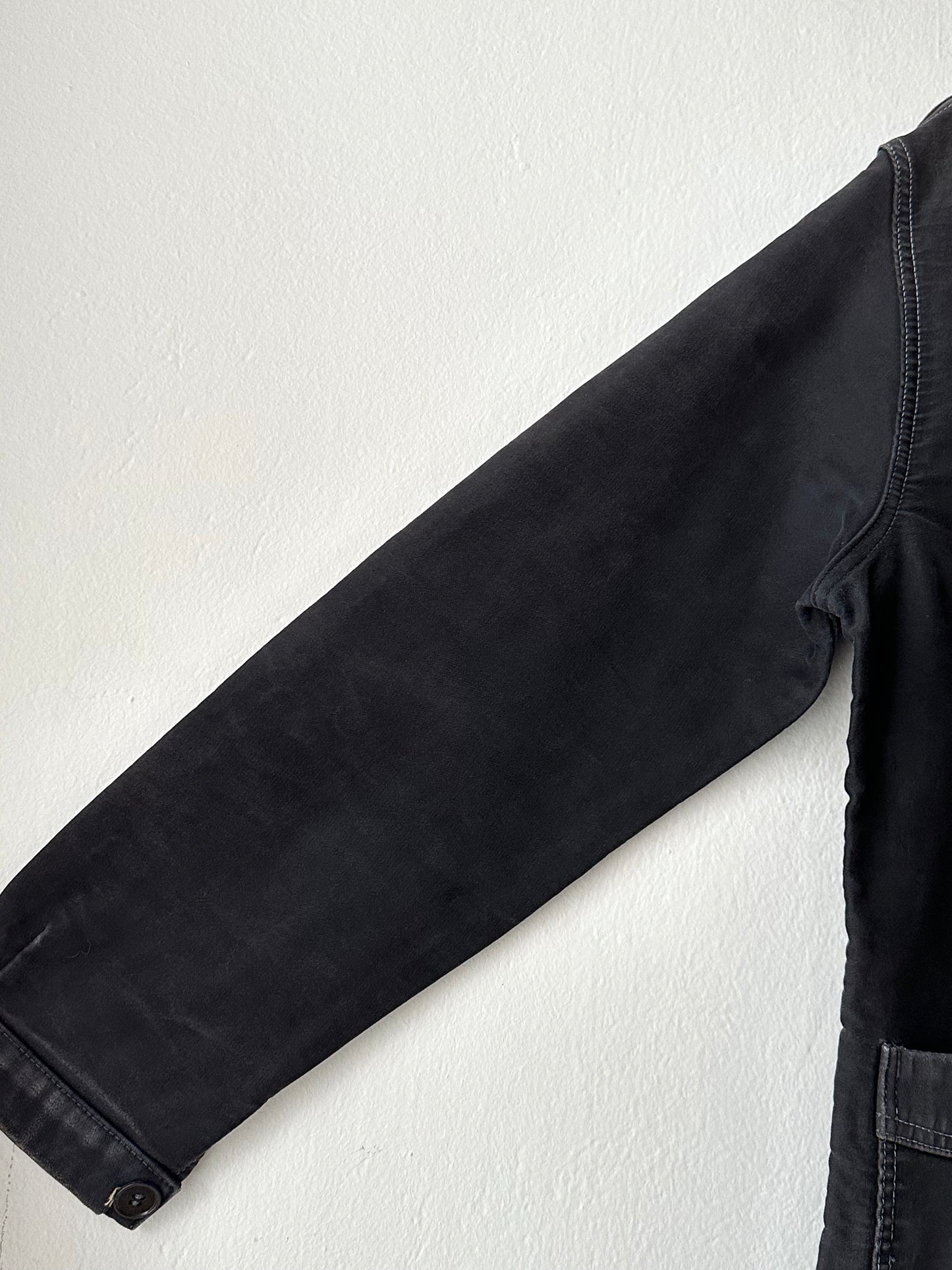 1950s Le Mont St Michel Black moleskin jacket