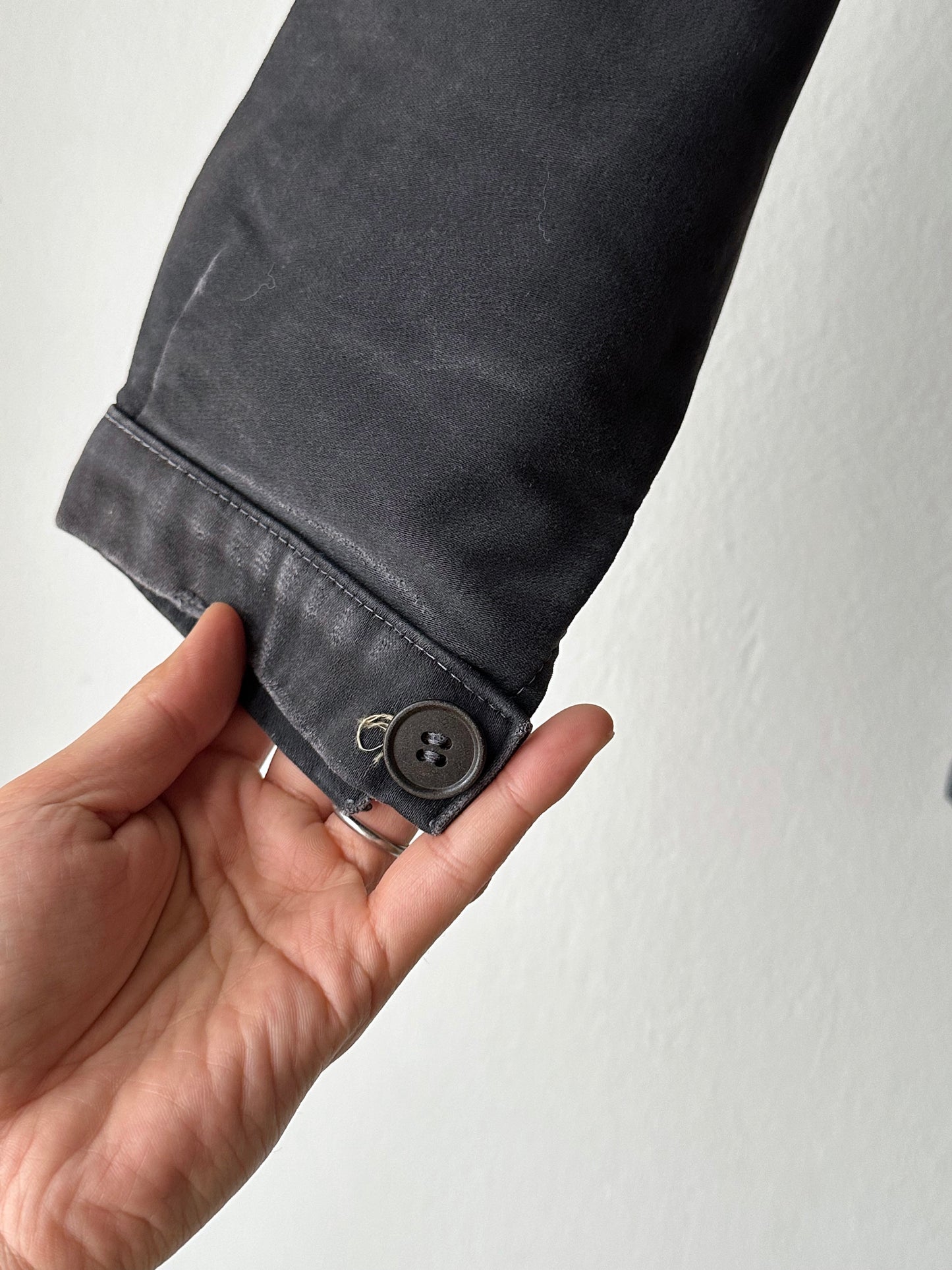 1950s Le Mont St Michel Black moleskin jacket