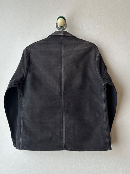 1950s Le Mont St Michel Black moleskin jacket