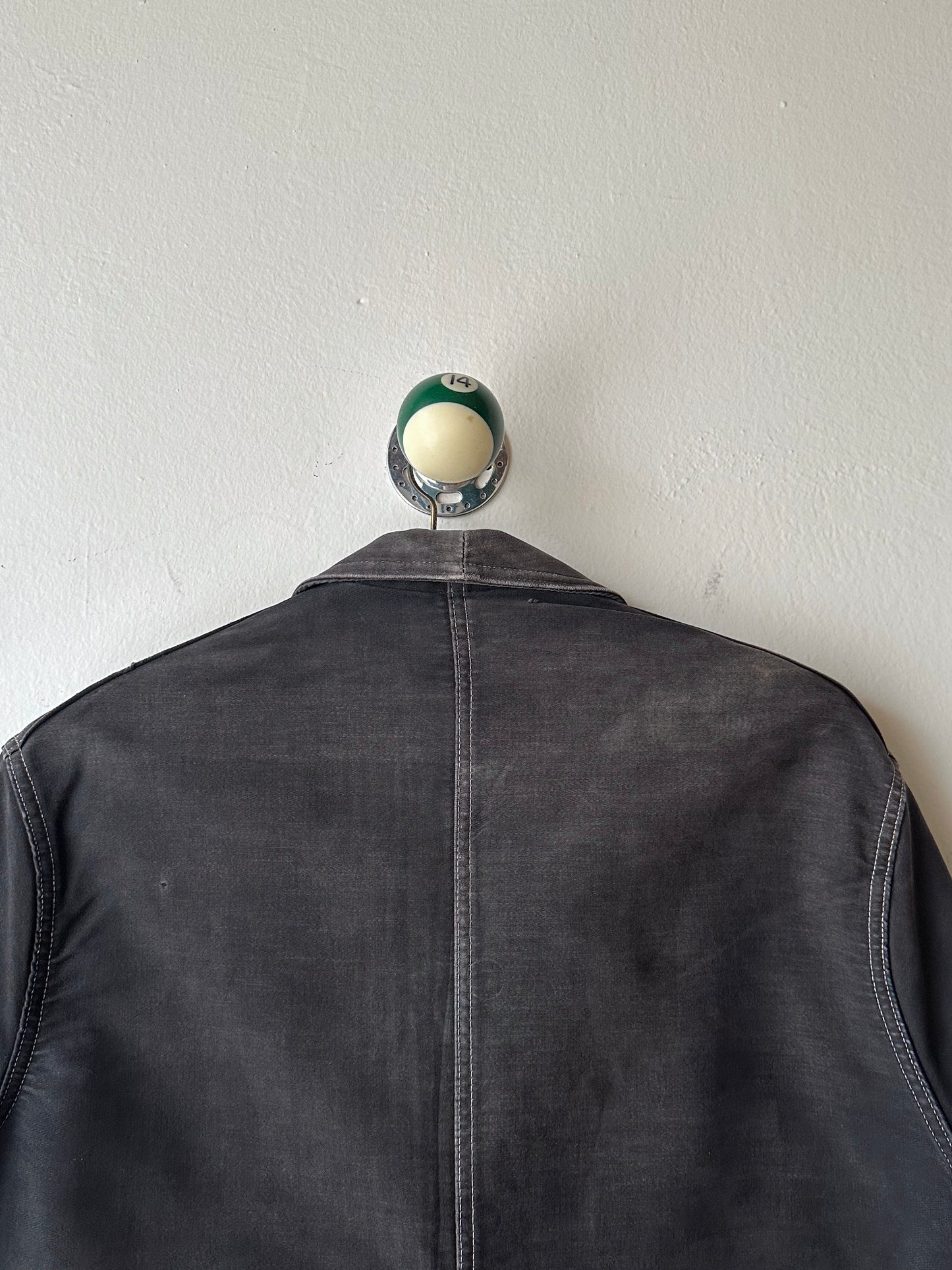 1950s Le Mont St Michel Black moleskin jacket