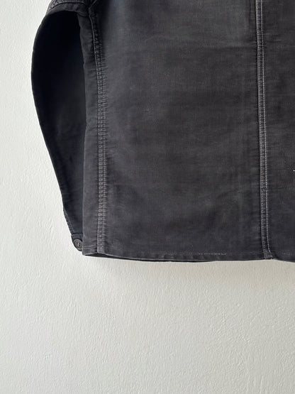 1950s Le Mont St Michel Black moleskin jacket