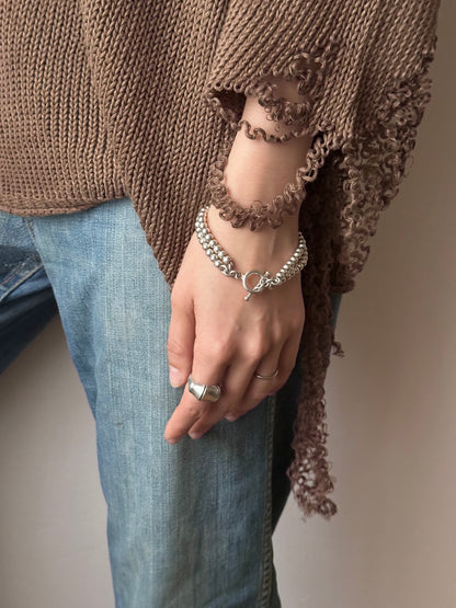 Vintage 925 ball rails with oval disc bracelet