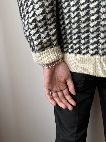 Vintage 925 ball rails with oval disc bracelet