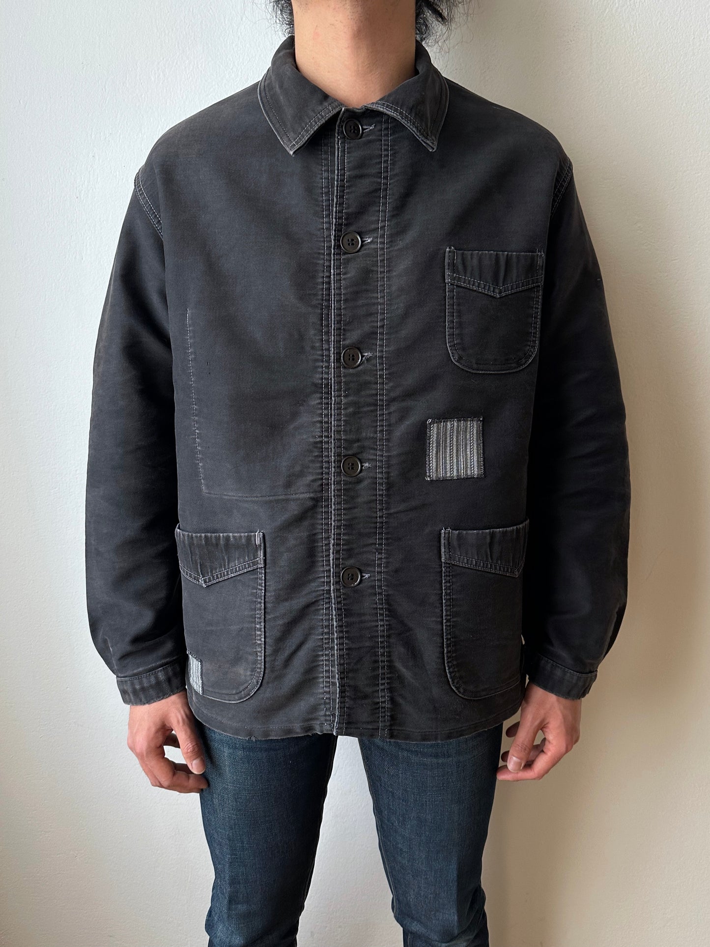 1950s Le Mont St Michel Black moleskin jacket