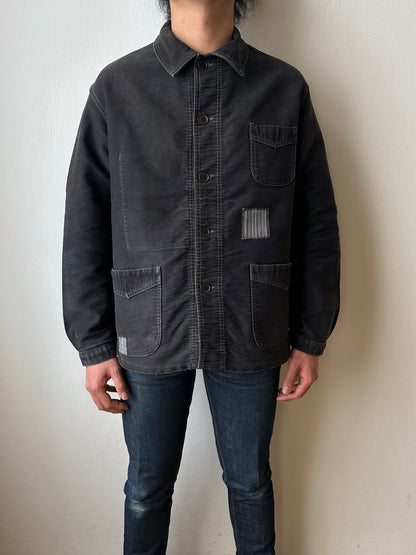 1950s Le Mont St Michel Black moleskin jacket