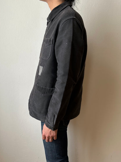 1950s Le Mont St Michel Black moleskin jacket