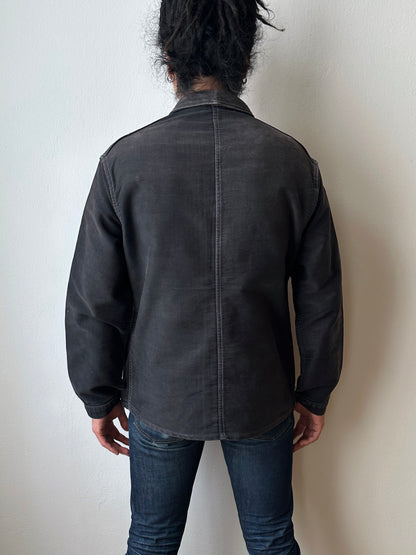 1950s Le Mont St Michel Black moleskin jacket