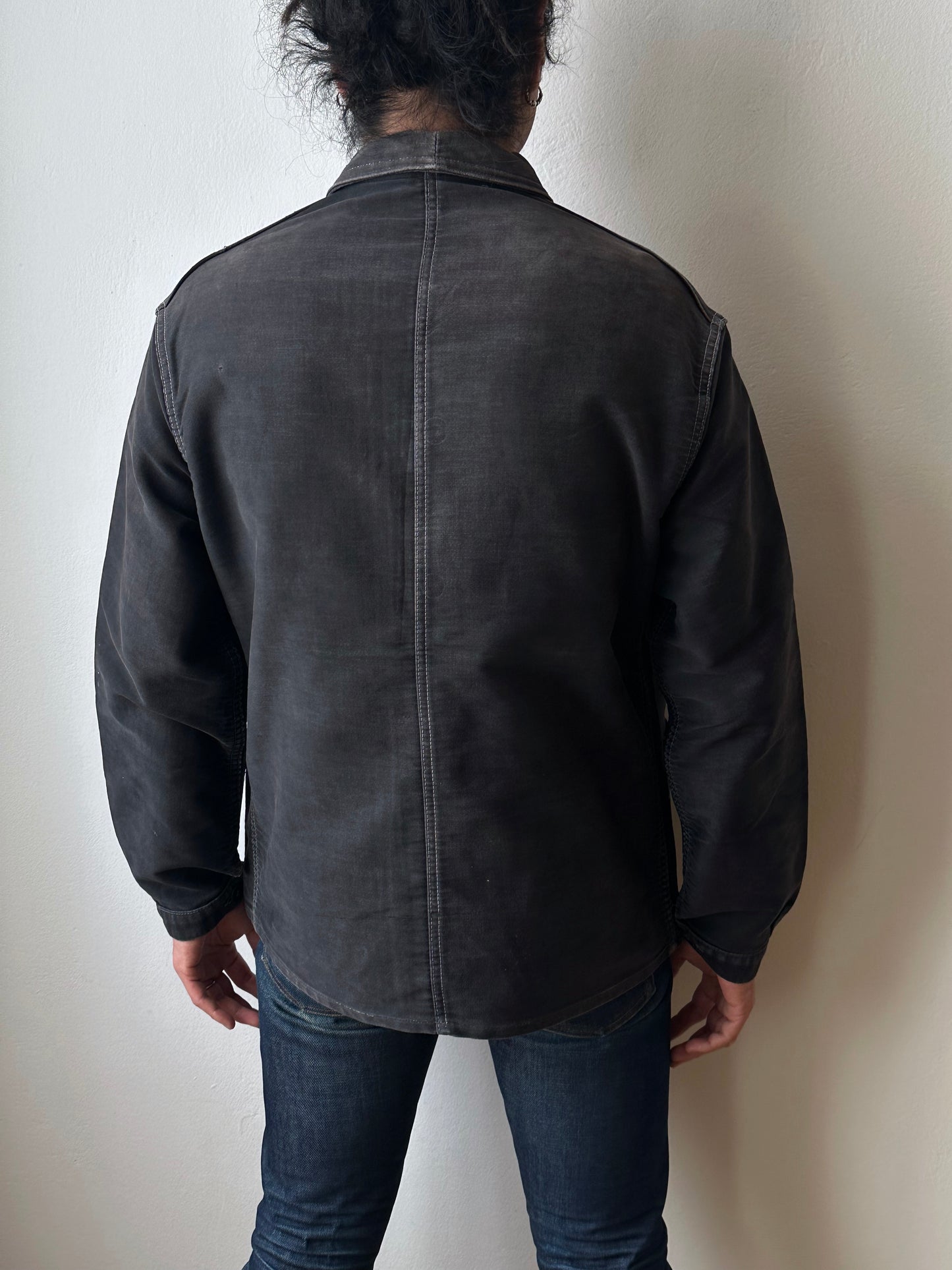 1950s Le Mont St Michel Black moleskin jacket