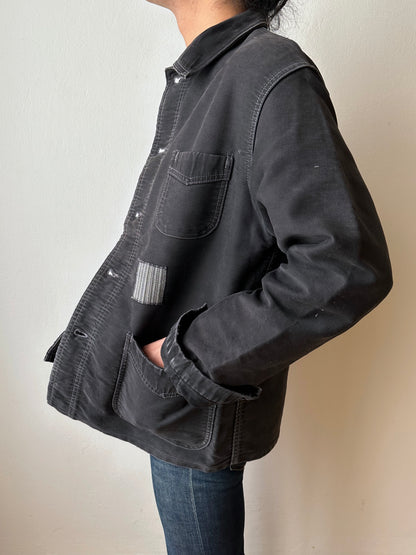 1950s Le Mont St Michel Black moleskin jacket
