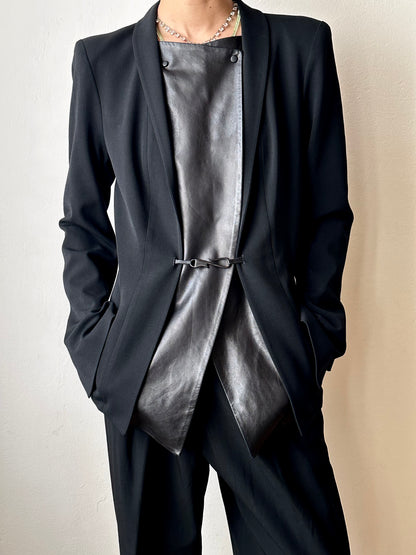 Plein Sud leather lapel tailored jacket