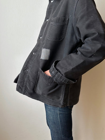 1950s Le Mont St Michel Black moleskin jacket