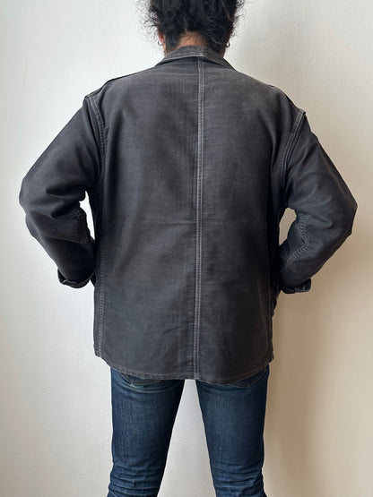 1950s Le Mont St Michel Black moleskin jacket