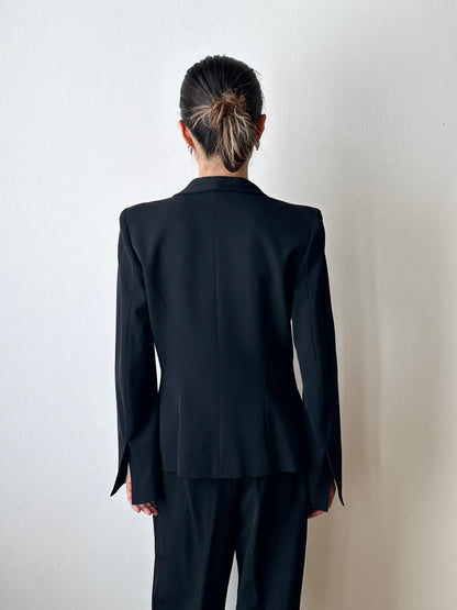 Plein Sud leather lapel tailored jacket
