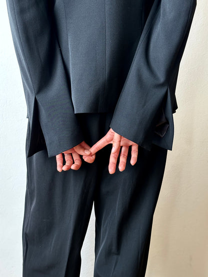 Plein Sud leather lapel tailored jacket