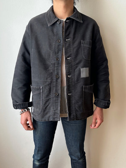 1950s Le Mont St Michel Black moleskin jacket