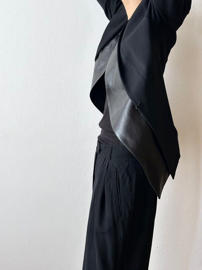 Plein Sud leather lapel tailored jacket