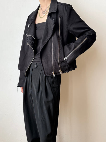 HELMUT LANG cotton biker jacket made in USA