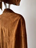 French vintage leather cape