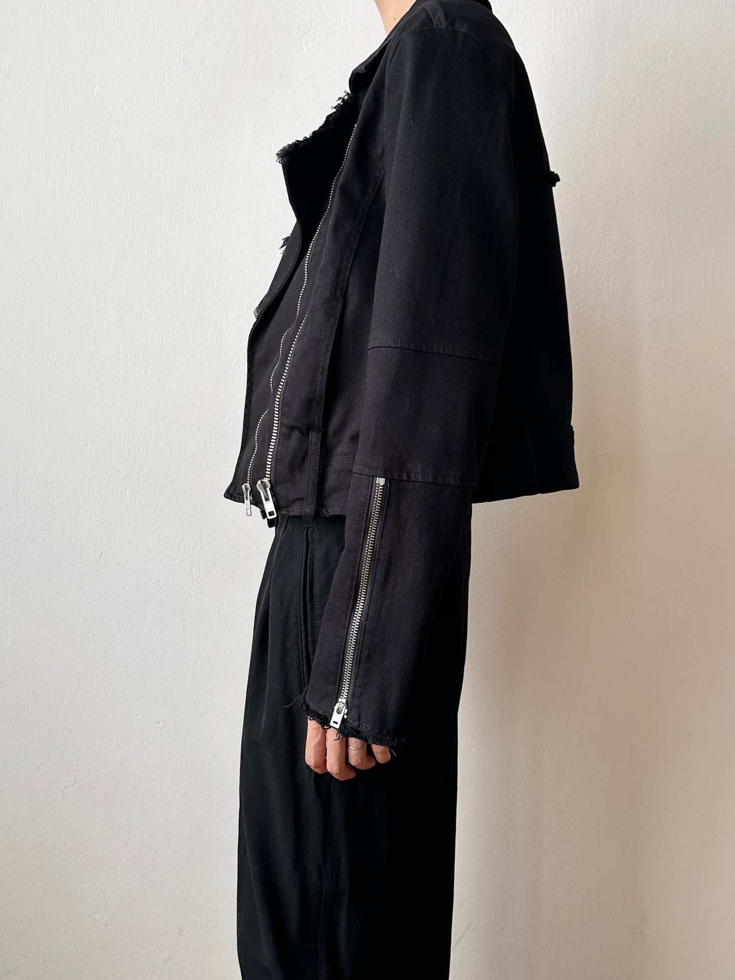 HELMUT LANG cotton biker jacket made in USA