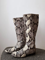 python leather long boots - 38
