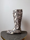 python leather long boots - 38