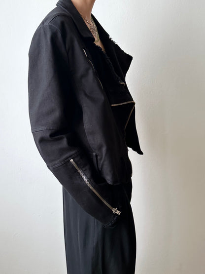 HELMUT LANG cotton biker jacket made in USA