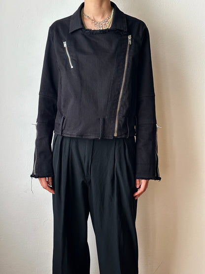 HELMUT LANG cotton biker jacket made in USA