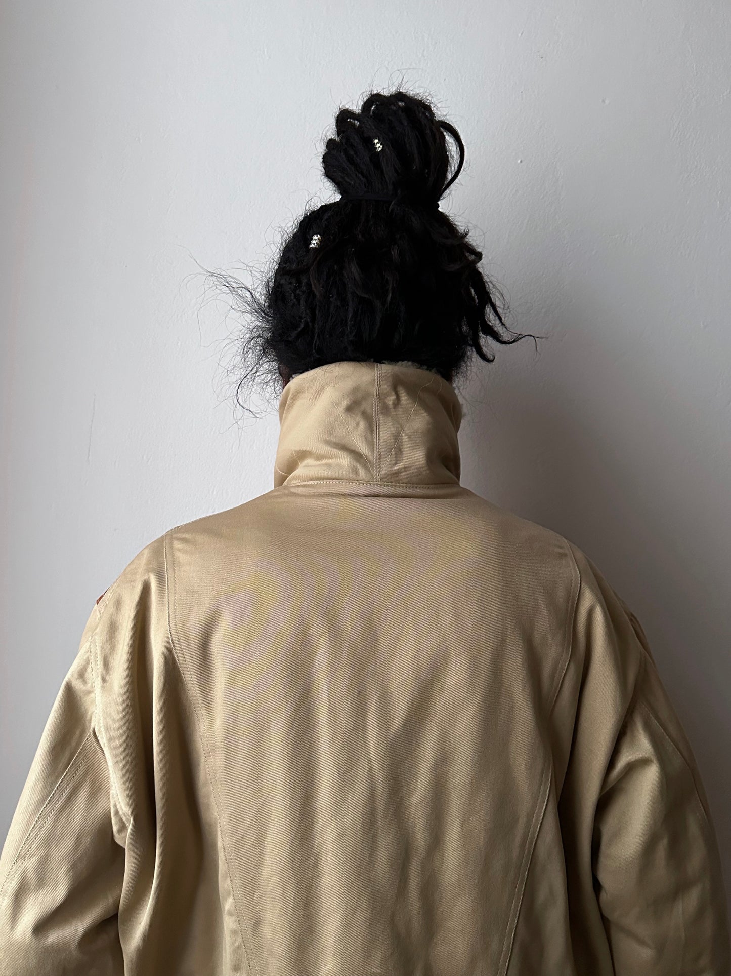 1980's Mouton Jacket France French 80年代  Vintage Toto Praha Vintage clothing store Antique shop 80年代 フランス古着 ユーロ古着 プラハ 古着屋 古着 古着卸 フランス買い付け ムートン ショールカラー Chevignon