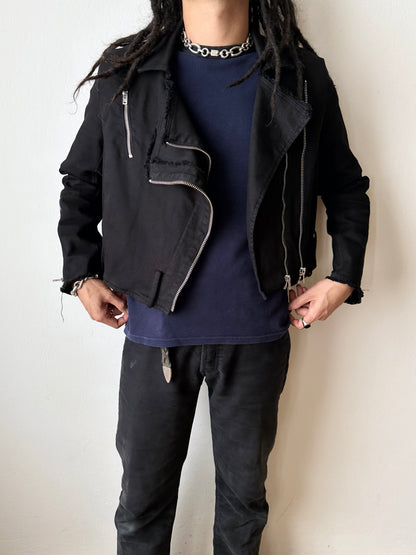 HELMUT LANG cotton biker jacket made in USA
