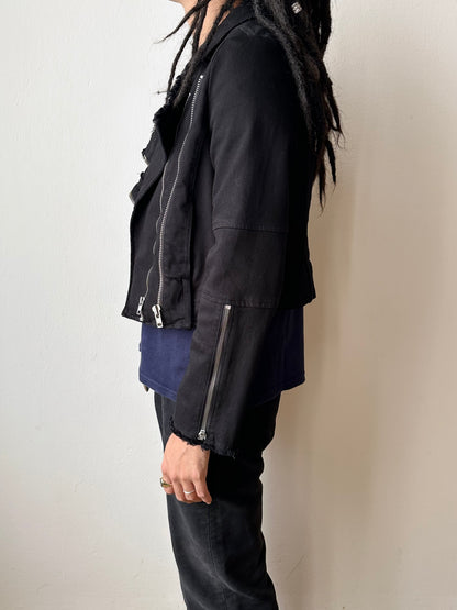 HELMUT LANG cotton biker jacket made in USA