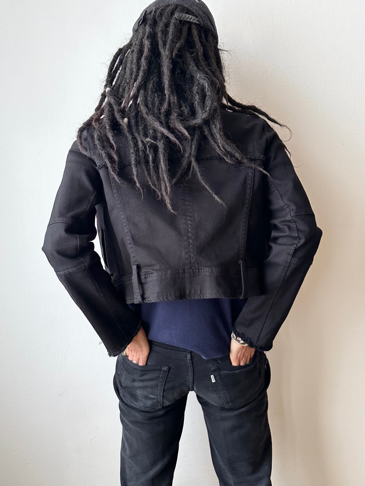 HELMUT LANG cotton biker jacket made in USA
