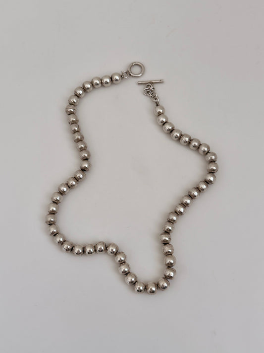 ボールチェーン ブレスレット シルバー ヴィンテージ 925 sterling silver ball chain necklace bracelet ネックレス Tバー クラスプ トグル toggle clasp T bar 留具 留金 金具 留め金 留め具