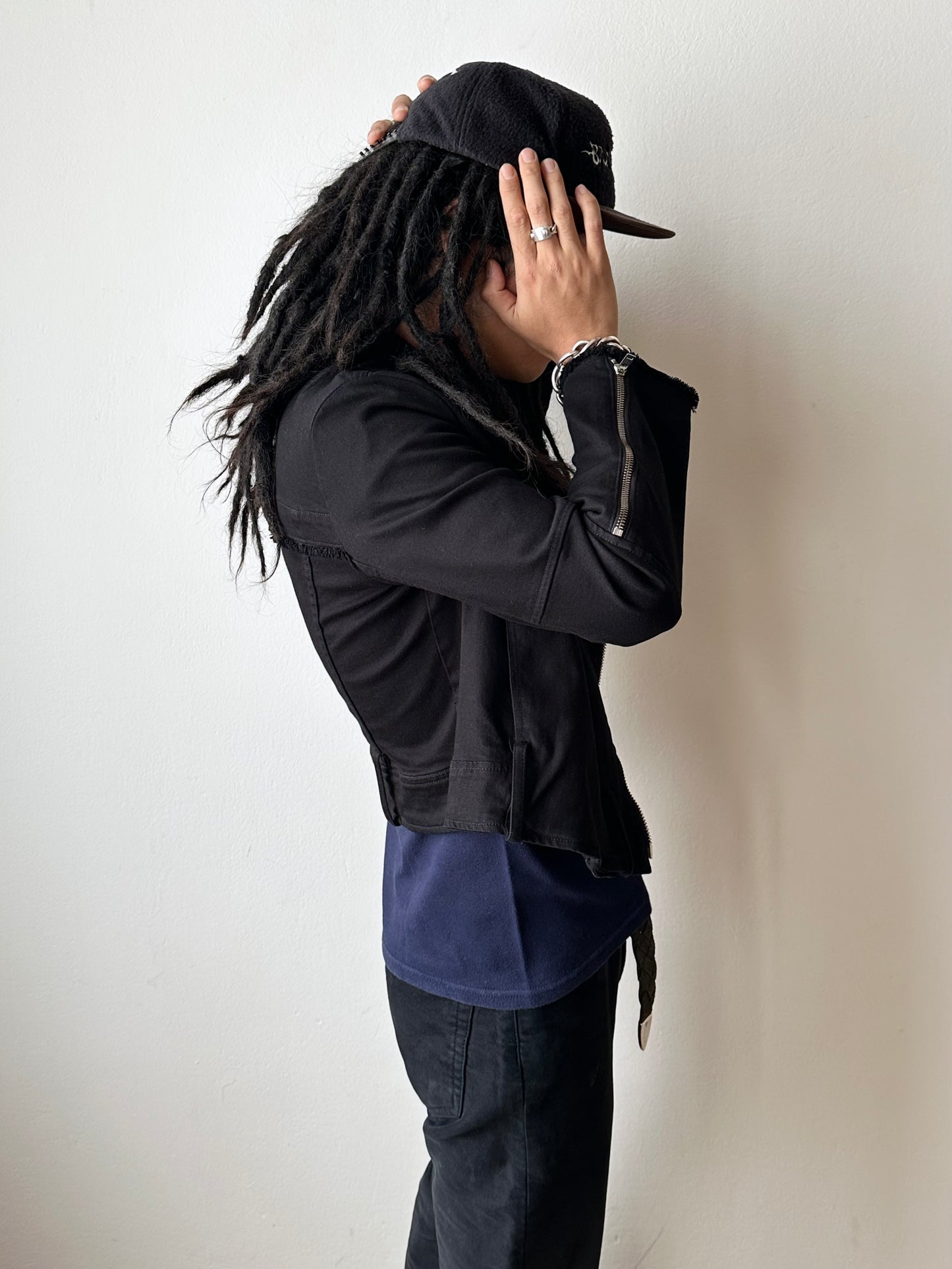 HELMUT LANG cotton biker jacket made in USA