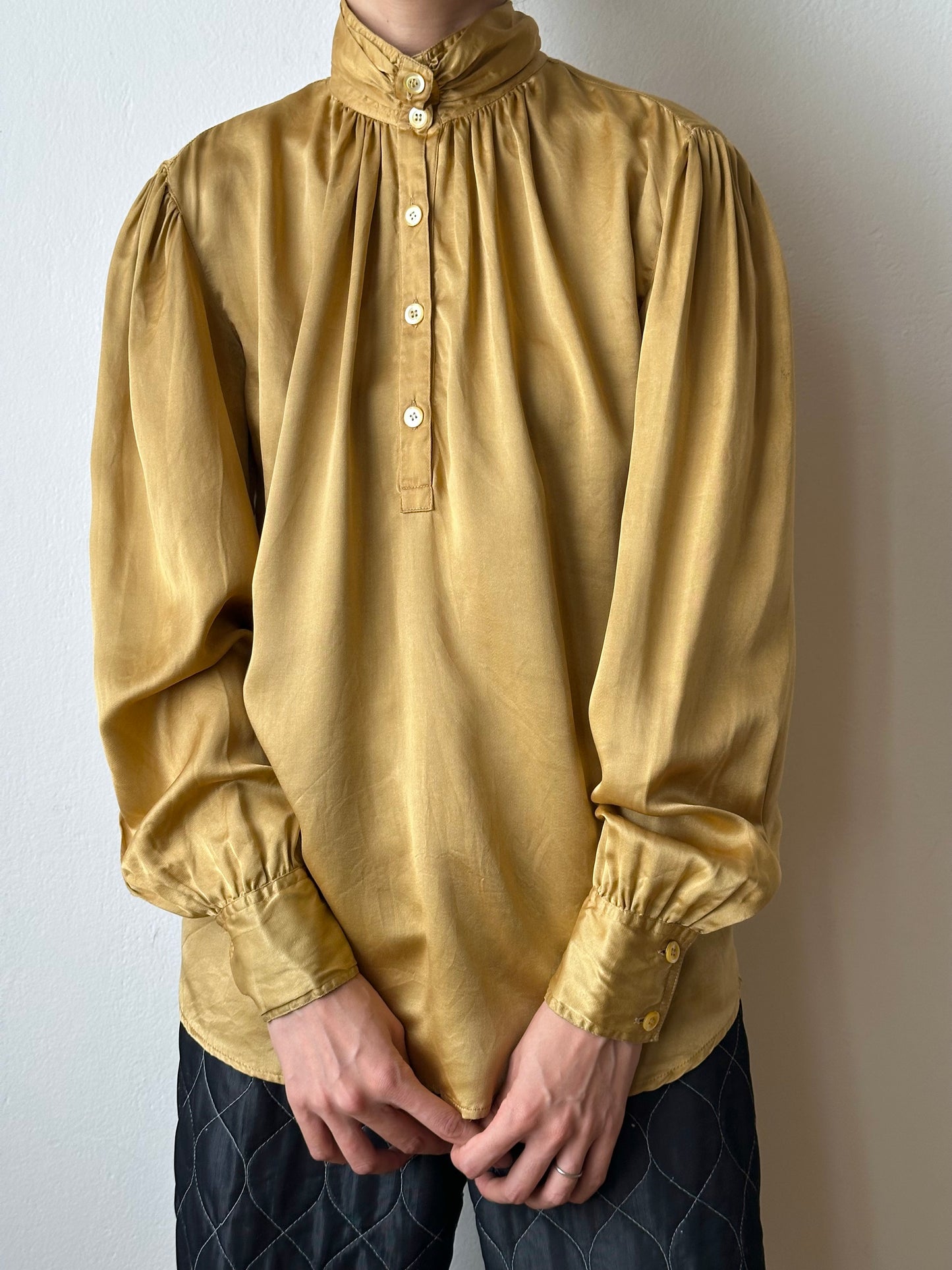 1980s Giorgio Armani champagne silk blouse