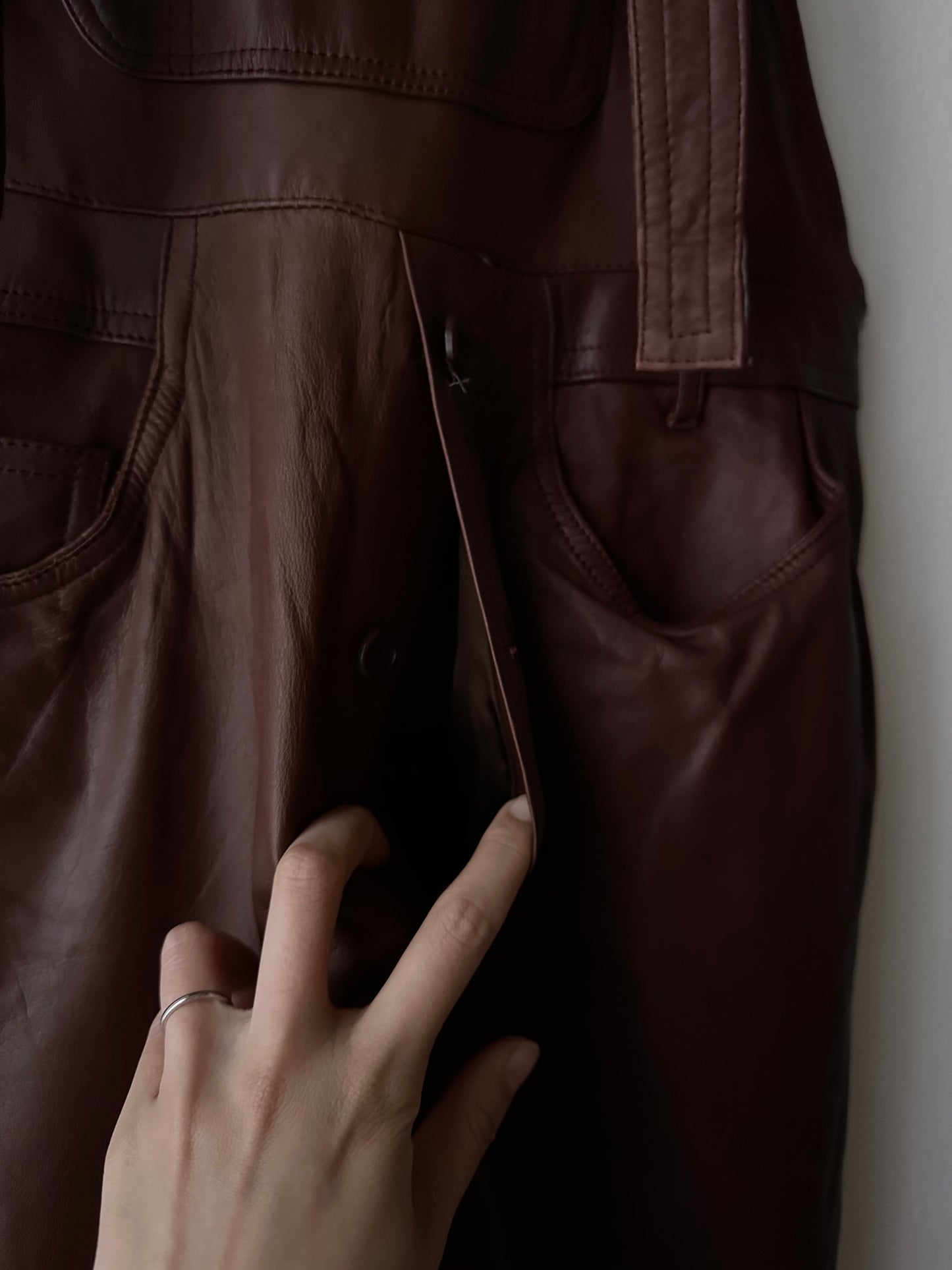 Scandinavian workwear leather overalls