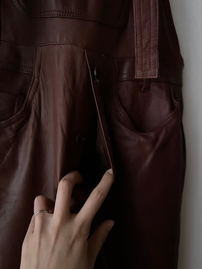 Scandinavian workwear leather overalls