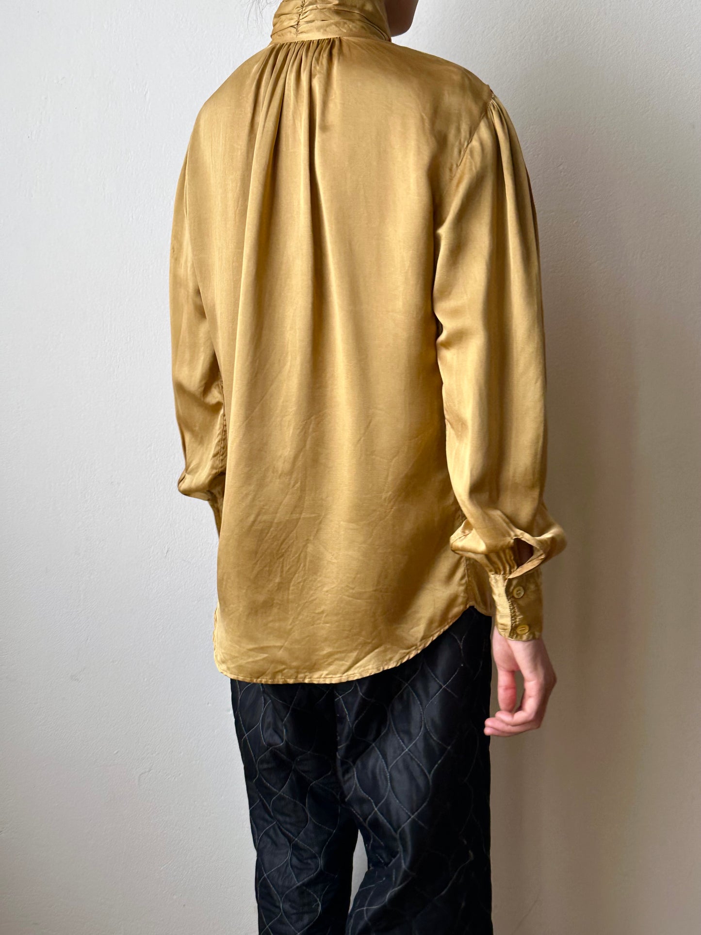 1980s Giorgio Armani champagne silk blouse