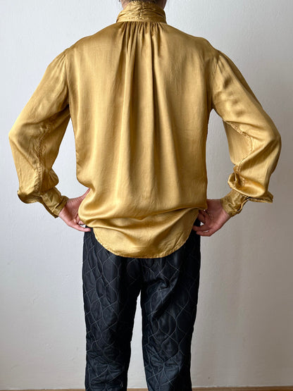 1980s Giorgio Armani champagne silk blouse