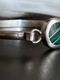 Mexican vintage malachite silver bangle