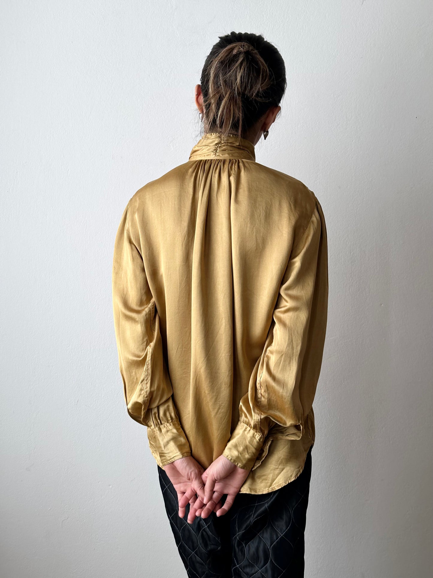 1980s Giorgio Armani champagne silk blouse