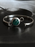 Mexican vintage malachite silver bangle