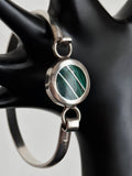 Mexican vintage malachite silver bangle