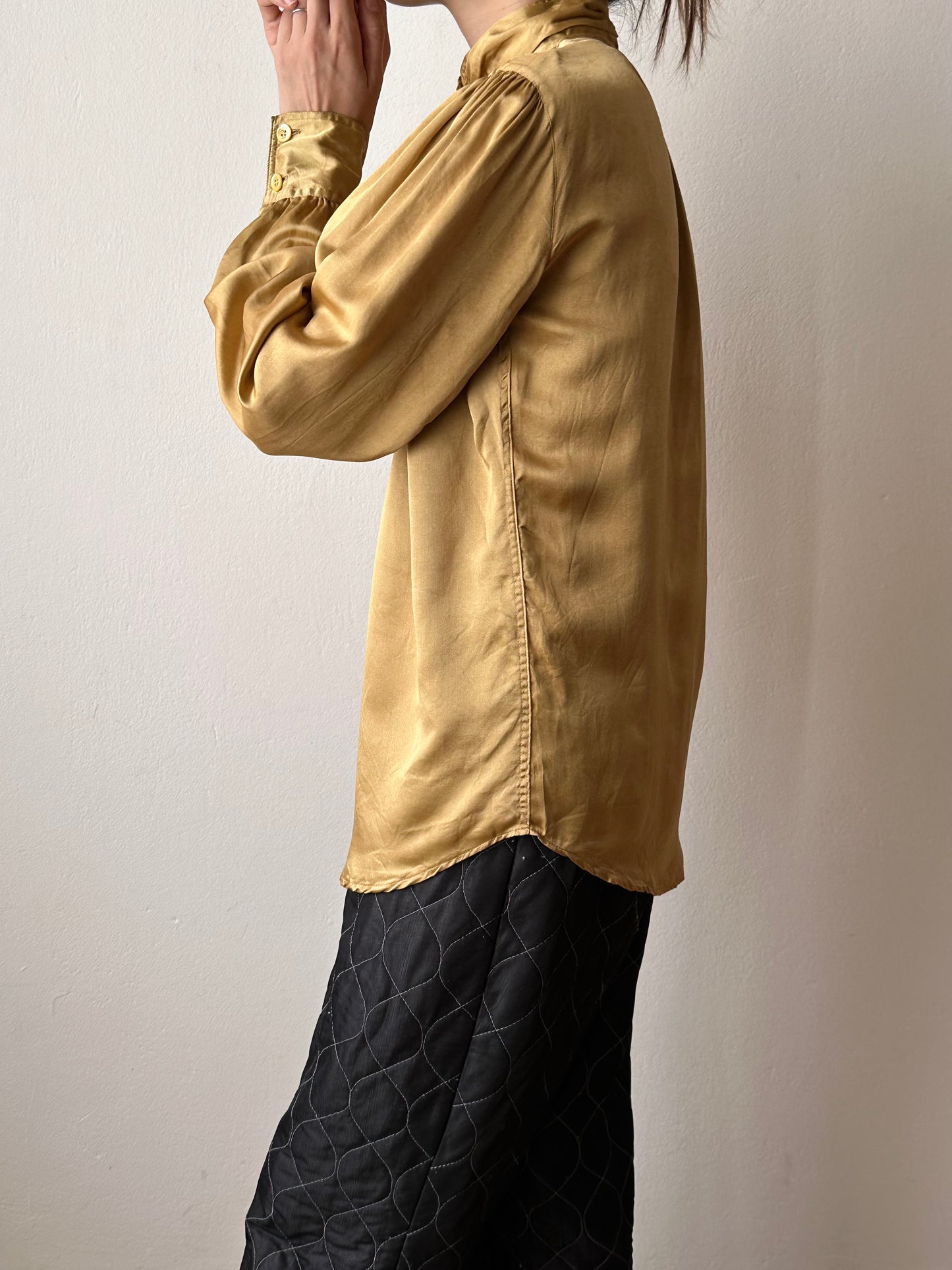 1980s Giorgio Armani champagne silk blouse